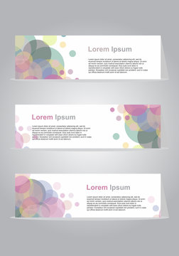 set of three banner business vector design modern color circle
