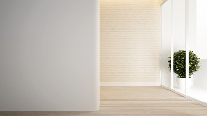 empty room in apartment or hotel for artwork - clean design - Interior design - 3D Rendering