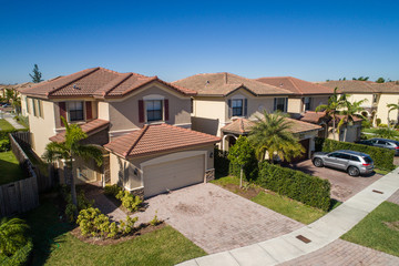 Aerial photo single family homes Florida USA