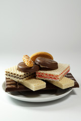 Various cookies on the plate