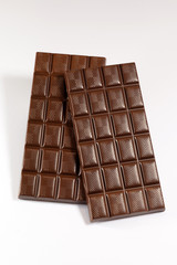 Two chocolate bars isolated