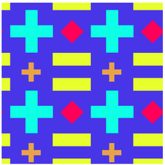 Obraz premium Crosses and rectangles seamless pattern. Design for print, fabric, textile. Seamless wallpaper