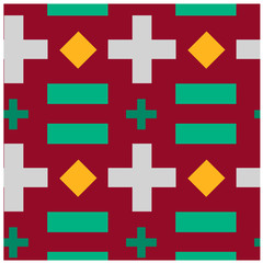 Obraz premium Crosses and rectangles seamless pattern. Design for print, fabric, textile. Seamless wallpaper