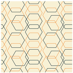 Geometric hexagon uneven seamless pattern. Design for print, fabric, textile. Seamless wallpaper