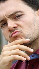 Fototapeta premium Unshaven Male And Confusion