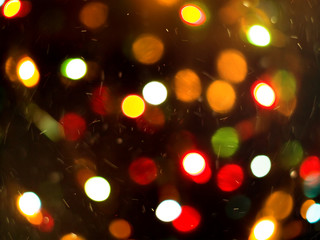 Light bokeh with a black background.