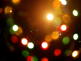 Light bokeh with a black background.