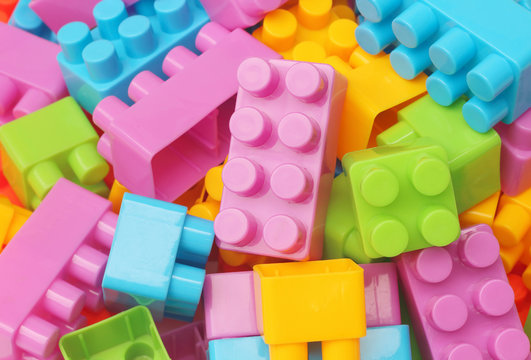 Toys building blocks, colorful plastic constructor for children.