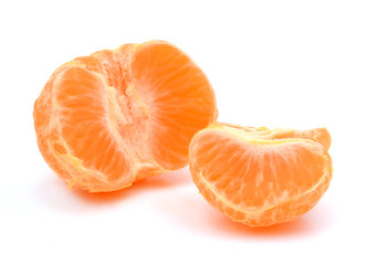 Orange mandarin or tangerine fruit isolated on white background