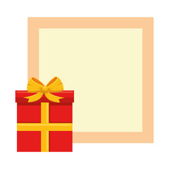 gift box present with frame