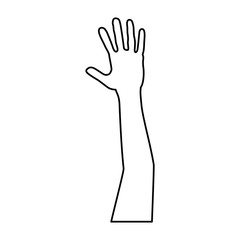 hand up silhouette icon