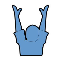 human silhouette with hands up