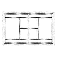 tennis field court grass grid top view vector illustration