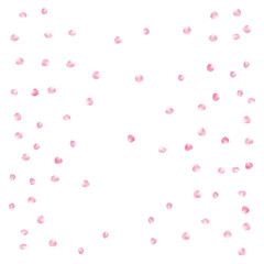 Rose Petals Elegant Vector Confetti. Spring Magic Cherry Blossom Background. Natural Cosmetics, Flying Rose Petals Confetti. Sakura Blossom Romance Wedding Decoration Valentines Day Love Showering