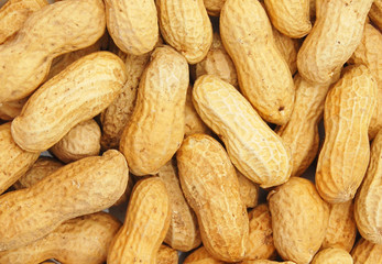 close-up of some peanuts. background