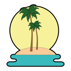tropical palm trees scene