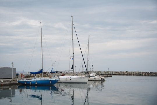 Small Yachts at Pier