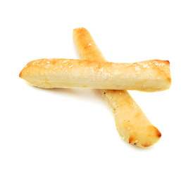 Bread sticks isolated on white