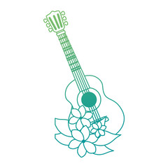 guitar instrument with flowers