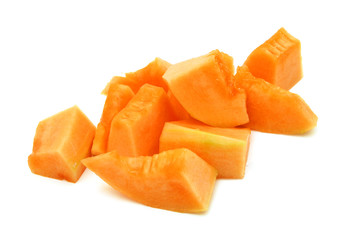 Close-up image of melon isolated on white background