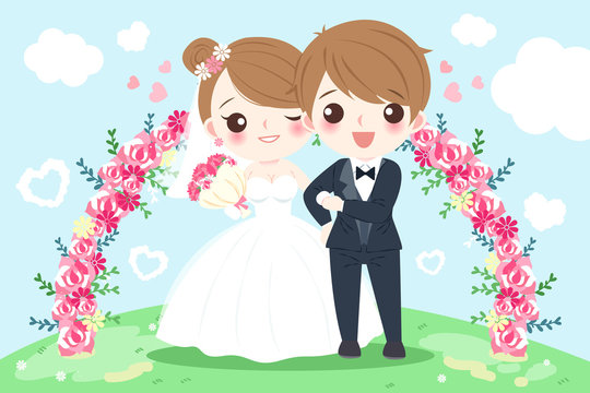 Cartoon wedding pictures deals