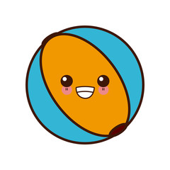 Beach ball symbol cute kawaii cartoon vector illustration