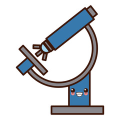 Microscope science tool cute kawaii cartoon vector illustration