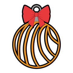 christmas ball hanging icon vector illustration design