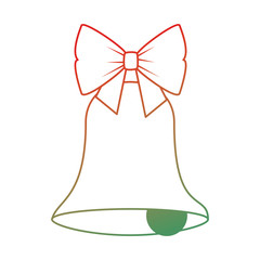 christmas bell with bowntie vector illustration design
