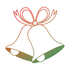 christmas bell with bowntie vector illustration design