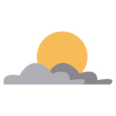 Sun and clouds icon vector illustration graphic design