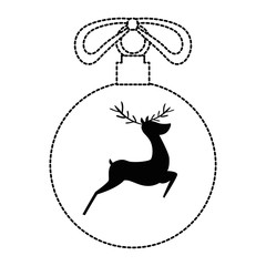 christmas ball hanging icon vector illustration design