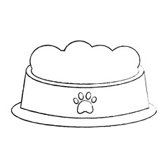 pet bowl with food diet nutrition vector illustration