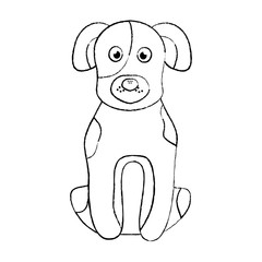cartoon dog sitting pet animal vector illustration