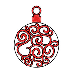 christmas ball hanging icon vector illustration design