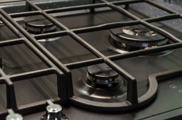 Stainless steel gas hob isolated on white
