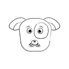 cartoon dog head pet animal icon vector illustration