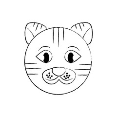 cat pet head cute animal vector illustration
