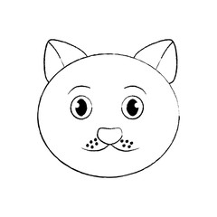 cat pet head cute animal vector illustration