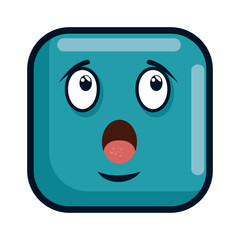 terrified face emoji character vector illustration design