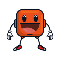 Fototapeta premium happy emoji square character vector illustration design