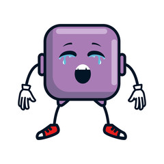 crying face emoji character vector illustration design