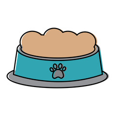 pet bowl with food diet nutrition vector illustration