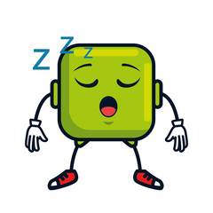 asleep face emoji character vector illustration design