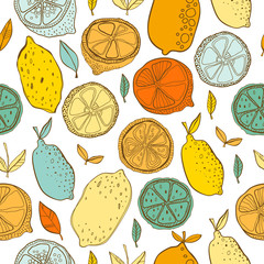 Lemons. Seamless pattern for decoration. Vector