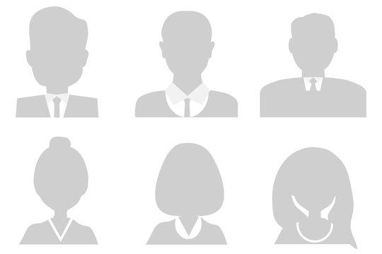 Male and female head silhouettes. Profile of a person, photo.