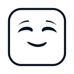 happy emoji square character vector illustration design