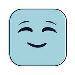 happy emoji square character vector illustration design