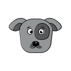 cartoon dog head pet animal icon vector illustration