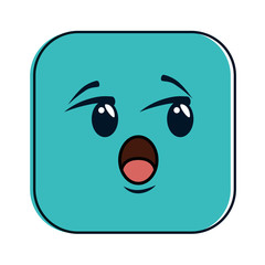 terrified face emoji character vector illustration design